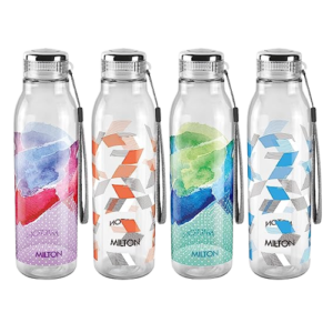 MILTON Helix 1000 Pet Water Bottle, Set of 4, 1 Litre Each, Assorted BPA Free 100% Leak Proof Office Bottle Gym Bottle Home Kitchen Travel Bottle Hiking Treking Bottle