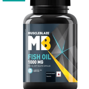 MUSCLEBLAZE Omega 3 Fish Oil Capsules 1000mg, Labdoor USA Certified for Purity & Accuracy