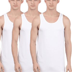 Jockey 8820 Men's Super Combed Cotton Round Neck Sleeveless Vest with Extended Length for Easy Tuck Pack of 3