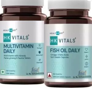 HEALTHKART HK Vitals Multivitamin + Fish Oil 30N tabs+ 30N Softgel caps, 2 Piece