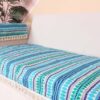 STITCHNEST Blue & White Printed Jacquard 3-Seater Sofa Cover