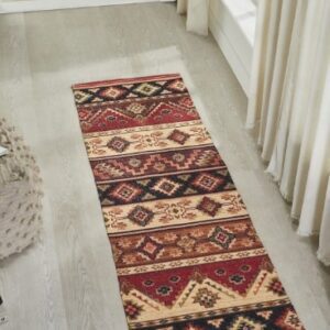 Mona B Brown Printed Floor Runner