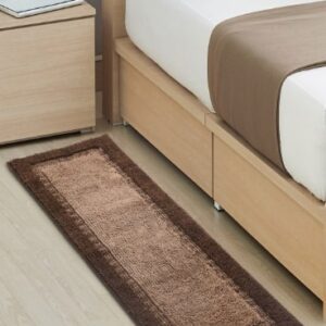 Saral Home Elyesse Brown Self-Design Antiskid Runner