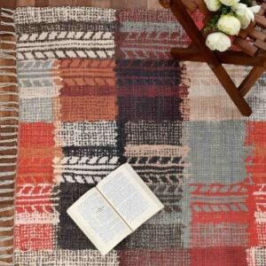 HOMADORN Brown Rectangular Printed Floor Dhurries