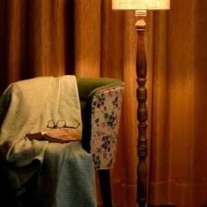 Green Girgit Comtemporary Dark Brown Floor Lamp with Jute Shade