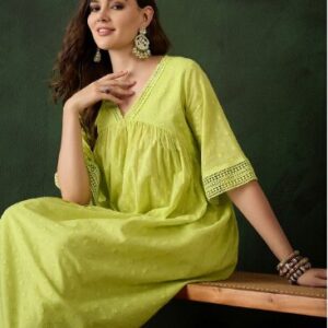 Sangria Pure Cotton A-Line Flared Kurta