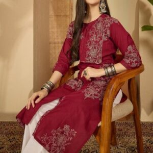 Sangria Women Cotton Floral Printed Floral Kurta