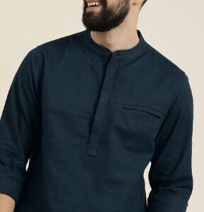 HERE&NOW Men Solid Cotton Short Kurta