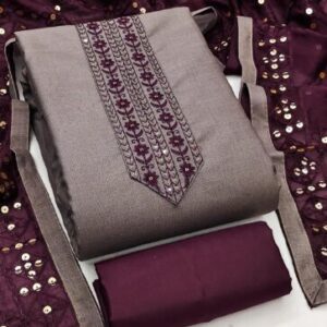 KALINI Embroidered Pure Cotton Unstitched Dress Material
