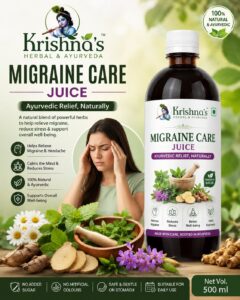How to Use Krishna’s Herbal & Ayurveda Migraine Care Juice for Relief