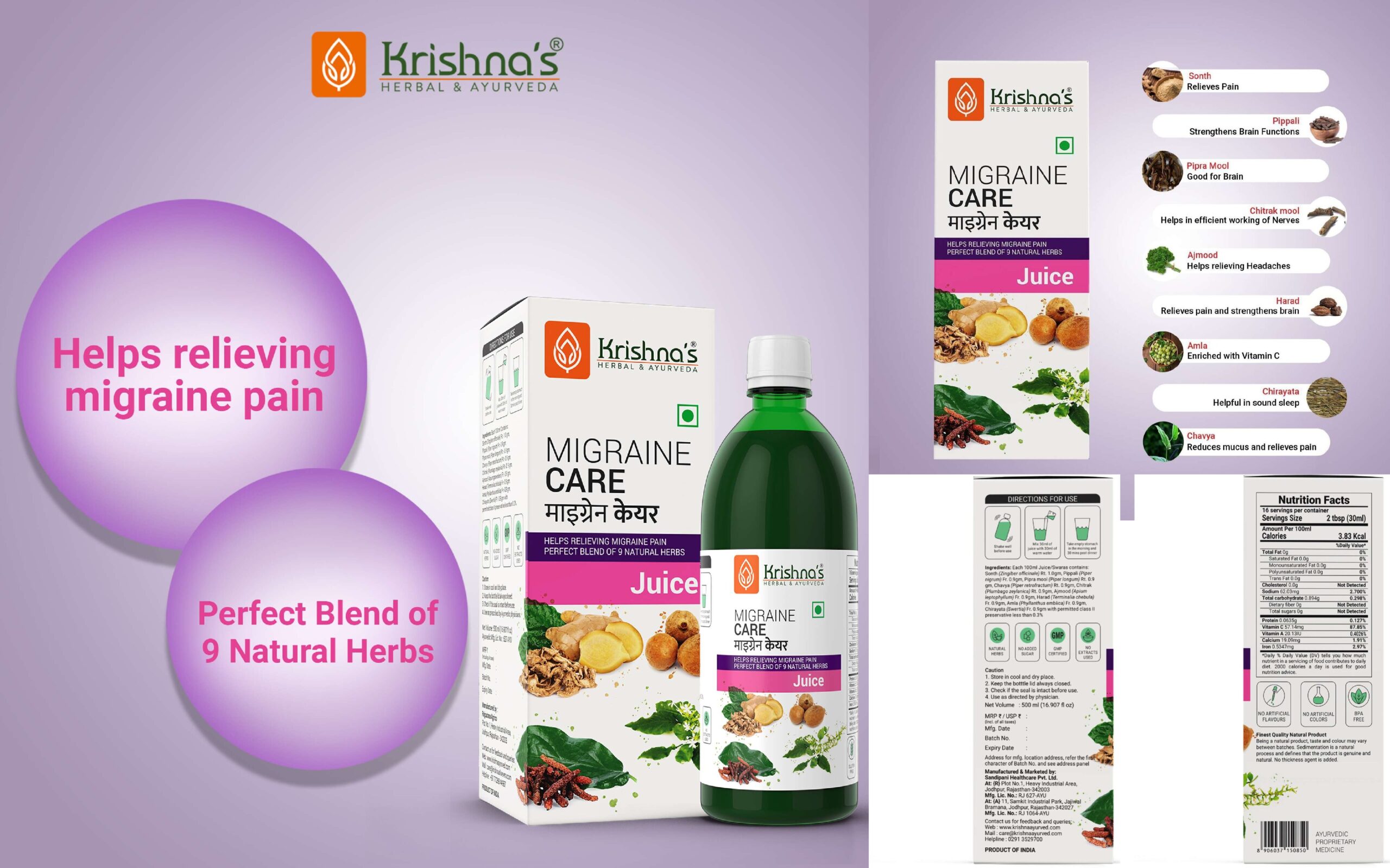 How to Use Krishna's Herbal & Ayurveda Migraine Care Juice for Relief