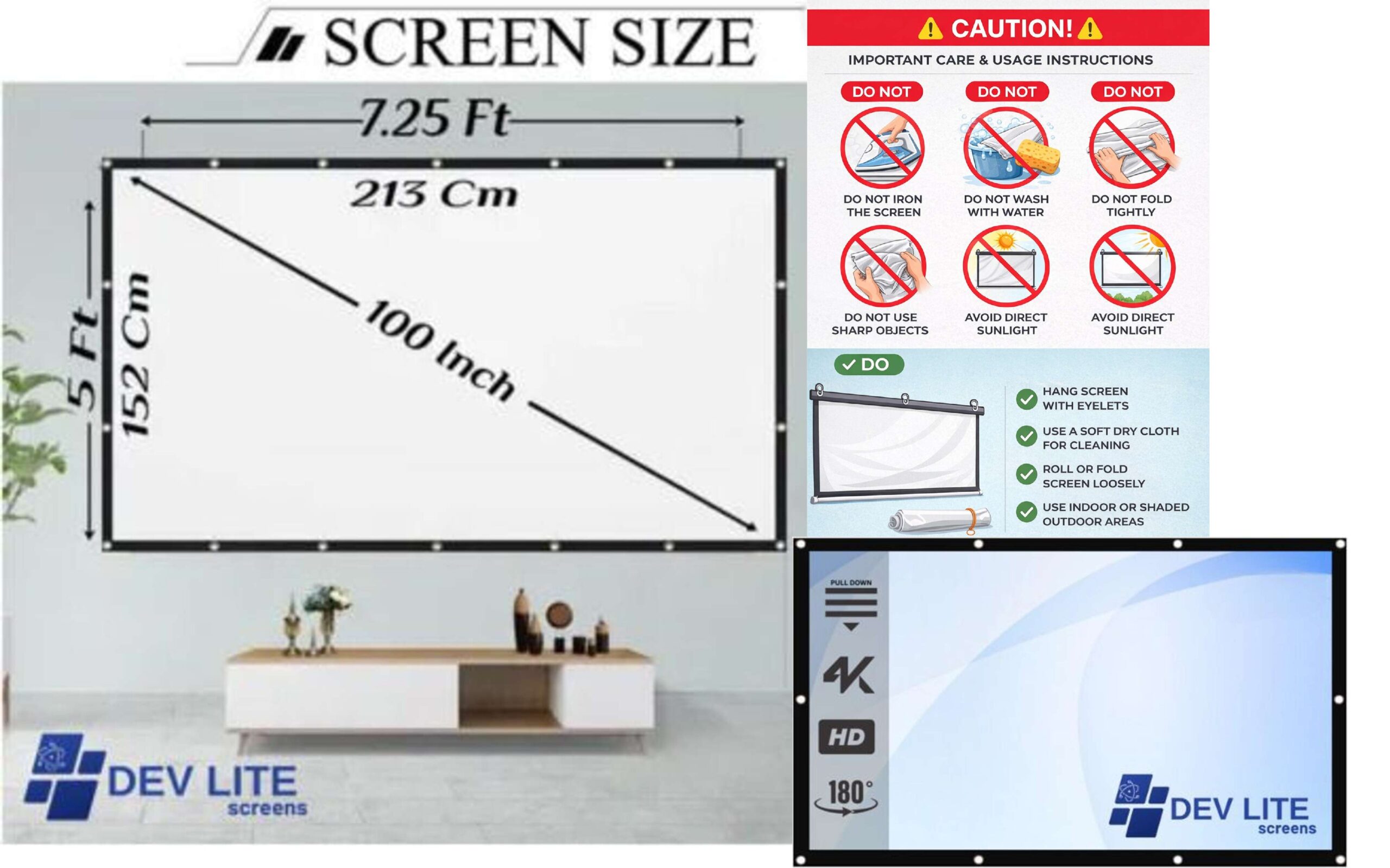 A Step-by-Step Guide to Dev Lite 100 Inch Projector Screen